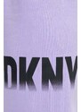 Tepláky Dkny fialová barva, s potiskem, DP3P3379