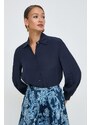 Košile Armani Exchange dámská, tmavomodrá barva, relaxed, s klasickým límcem, 3DYC09 YNXZZ