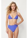 Trendyol Saxe Blue Triangle High Waist High Leg Regular Bikini Set
