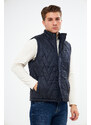 River Club Men's Water and Windproof High Neck Quilted Patterned Vest