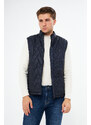 River Club Men's Water and Windproof High Neck Quilted Patterned Vest