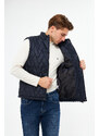 River Club Men's Water and Windproof High Neck Quilted Patterned Vest