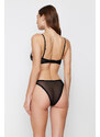 Trendyol Black Shiny Lace Capless Knitted Underwear Set