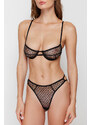 Trendyol Black Lace Polka Dot Detailed Capless Knitted Underwear Set