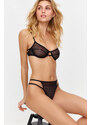 Trendyol Black Lace Capless Underwire Knitted Lingerie Set