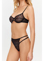 Trendyol Black Lace Capless Underwire Knitted Lingerie Set