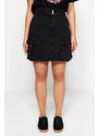 Trendyol Curve Black Cargo Pocket Denim Skirt
