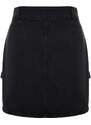 Trendyol Curve Black Cargo Pocket Denim Skirt