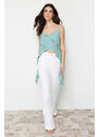 Trendyol Mint Chiffon Ruffle Strap Woven Blouse