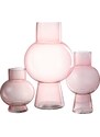 Růžová skleněná váza J-line Pimiba 22 cm