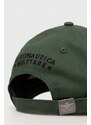 Bavlněná baseballová čepice Aeronautica Militare zelená barva