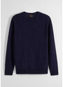 bonprix Vlněný svetr s podílem Good Cashmere Standard a kulatým výstřihem Modrá