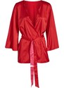 bonprix Krátké saténové kimono Červená