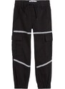 bonprix Chlapecké cargo kalhoty s reflexními prvky Černá