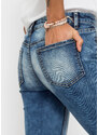 bonprix Skinny džíny s detaily vlajek Modrá