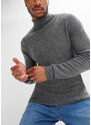 bonprix Vlněný svetr s podílem Good Cashmere Standard a rolákovým límcem Šedá