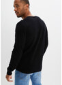 bonprix Vlněný svetr s podílem Good Cashmere Standard a kulatým výstřihem Černá
