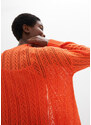 bonprix Ležérní, ažurový pletený kabátek Oranžová
