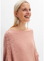 bonprix Oversize svetr s asymetrickým lemem Růžová