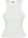 Trendyol Ecru Fitted Regular Size Halter Neck Ribbed Cotton Flexible Knitted Undershirt