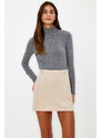 Trendyol Beige Button Detailed Mini Woven Skirt