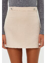 Trendyol Beige Button Detailed Mini Woven Skirt