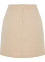 Trendyol Beige Button Detailed Mini Woven Skirt