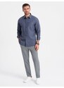 Ombre Clothing Pánské šedé chinos kalhoty s elastickým pasem V1 PACP-0158
