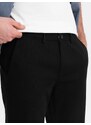 Ombre Clothing Pánské černé chinos kalhoty slim fit V4 PACP-0186