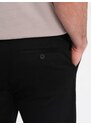 Ombre Clothing Chinos černé kalhoty klasického střihu s jemnou texturou V5 PACP-0190