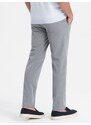 Ombre Clothing Elegantní šedé chinos kalhoty klasického střihu V1 PACP-0191