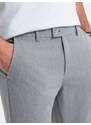 Ombre Clothing Elegantní šedé chinos kalhoty klasického střihu V1 PACP-0191