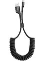 Datový kabel Baseus Fish Eye Spring USB / Lightning 1M 2A černý (CALSR-01)