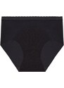 Blancheporte Vysoké menstruační kalhotky Les Fleurs de Coton černá 34/36