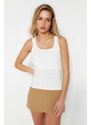 Trendyol Ecru Square Collar Knitted Singlets