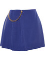 Trendyol Navy Blue Chain and Pleat Detailed Woven Shorts Skirt