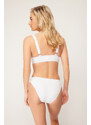 Trendyol Bridal White Textured Regular Bikini Bottom