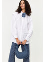 Trendyol Ecru Balloon Sleeve Cotton Woven Shirt