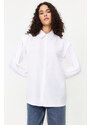 Trendyol Ecru Balloon Sleeve Cotton Woven Shirt