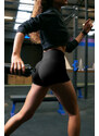 Trendyol Black Recovery Waist Reflexní potisk Detailní Extra Krátké Pletené Sportovní Šortky Legíny