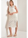 Bianco Lucci Women's Square Patterned Sweater Dress