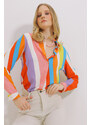 Trend Alaçatı Stili Women's Mix Basic Patterned Woven Shirt