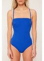 Trendyol Saxe Blue Square Neck Decollete Regular Swimsuit