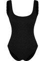 Trendyol Black Square Neck Regular Textured Swimsuit