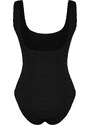 Trendyol Black Square Neck Regular Textured Swimsuit