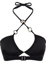 Trendyol Black Strapless Accessory Bikini Top