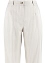 Trendyol Stone Široké nohavice/Široké nohavice tkané pruhované kalhoty