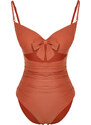 Trendyol Tile Strapless Cut Out/Windowed Hipster Swimsuit