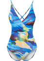 Trendyol Abstract Patterned Double Breasted Regular Swimsuit