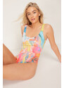 Trendyol Abstract Patterned Low-cut Back Regular Swimsuit